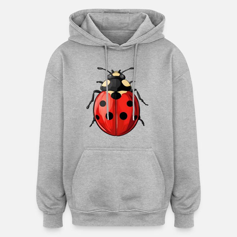 Coccinelle - Sweat à capuche oversize unisexe - gris chiné