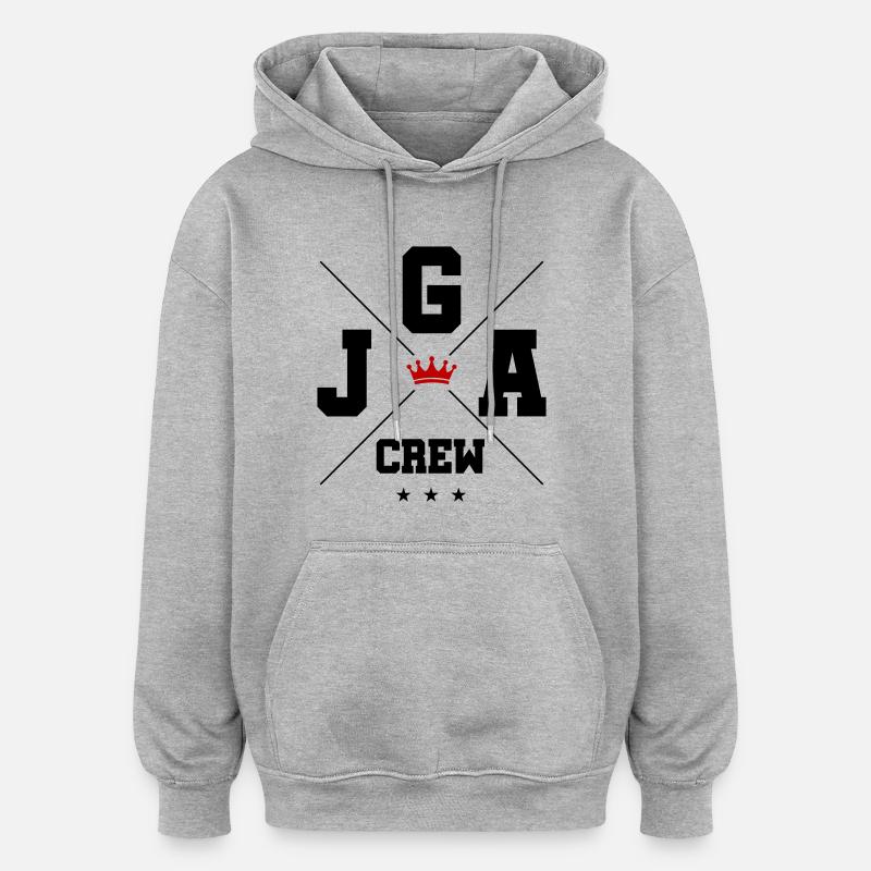 JGA Crew - Oversized Unisex Hoodie - Grau meliert
