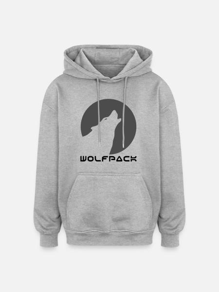 wolfpack_1 - Oversized Unisex Hoodie - Grau meliert