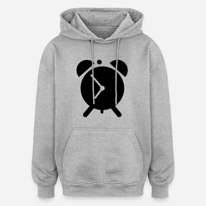 Wecker - Oversized Unisex Hoodie - Grau meliert