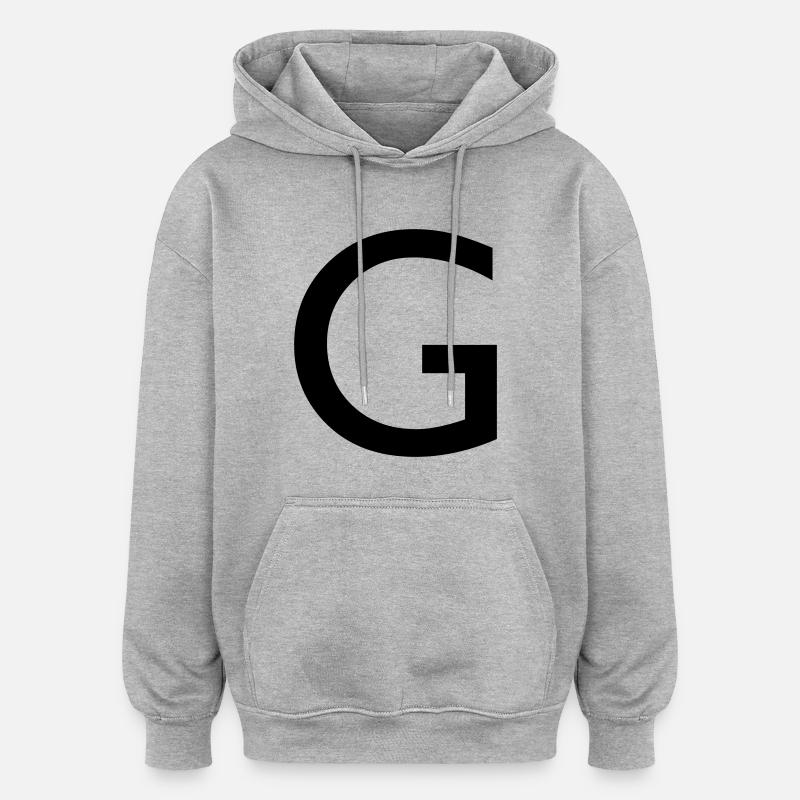 Capital G - Sweat à capuche oversize unisexe - gris chiné