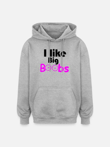 Large breasts - Oversized Unisex Hoodie - heather grey