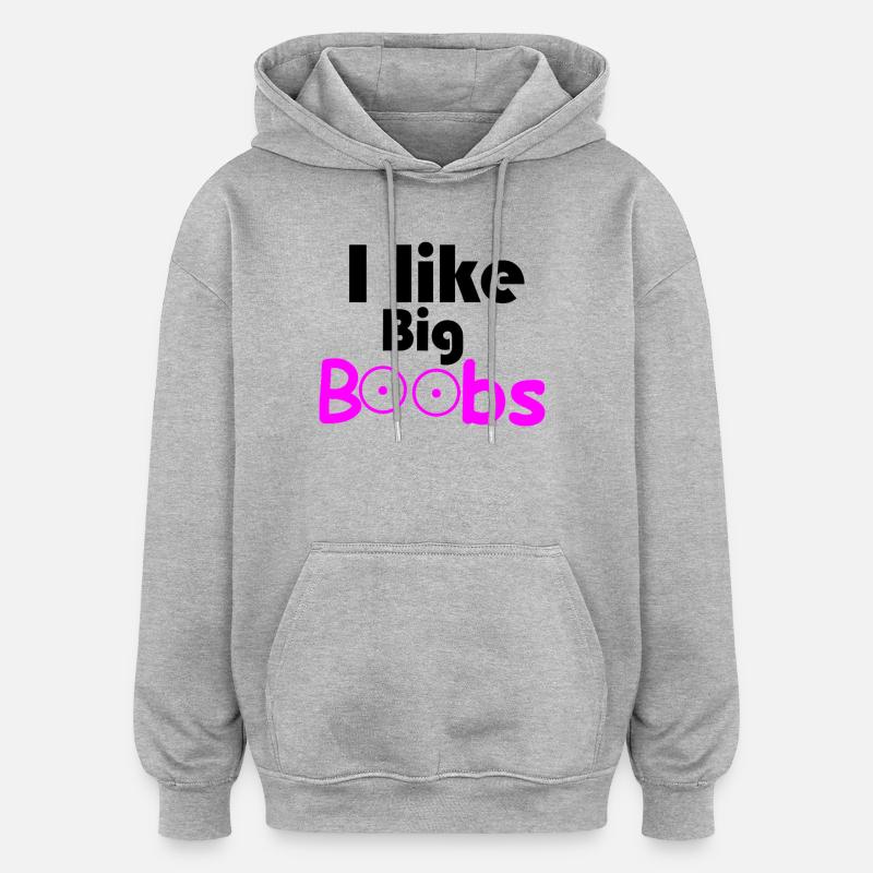 gros seins - Sweat à capuche oversize unisexe - gris chiné