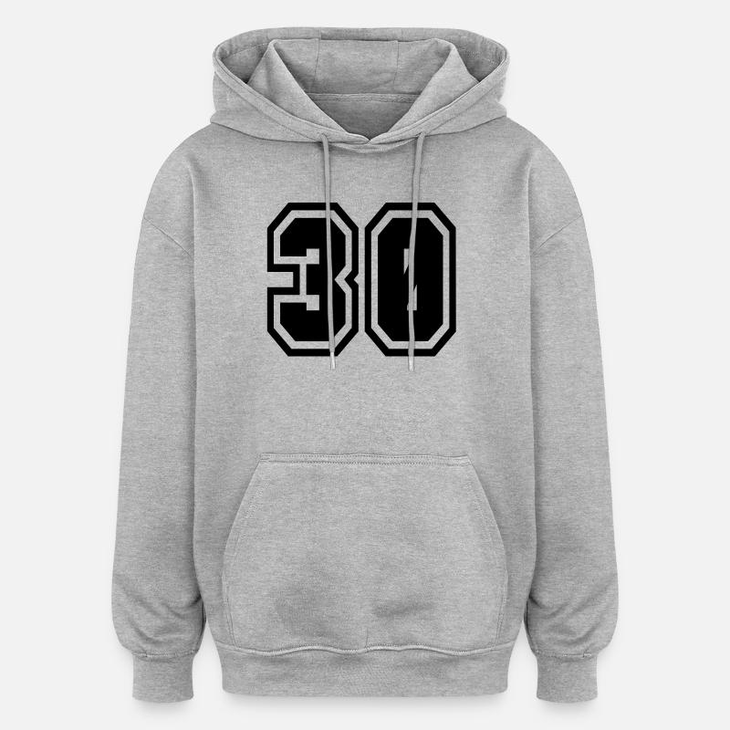 30 - Sweat à capuche oversize unisexe - gris chiné