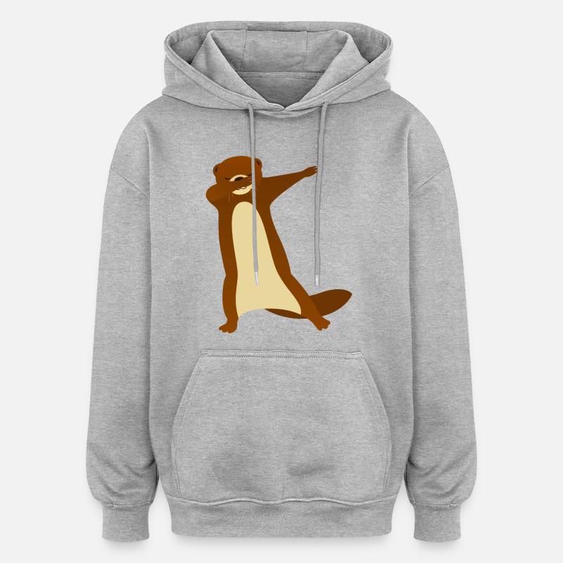 Otter Dab Dance - Cool Gift - Sweat à capuche oversize unisexe - gris chiné