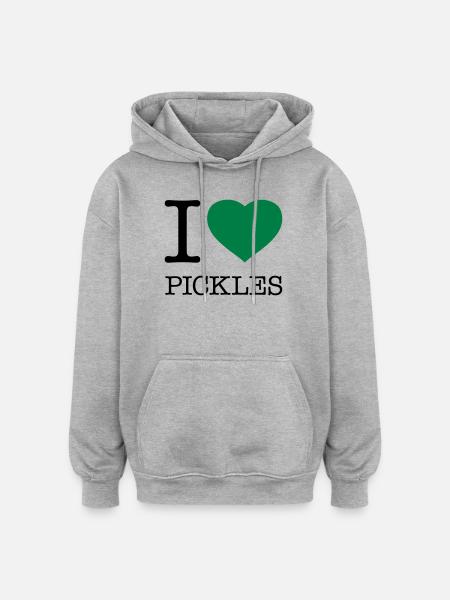 I LOVE PICKLES - Oversized Unisex Hoodie - Grau meliert