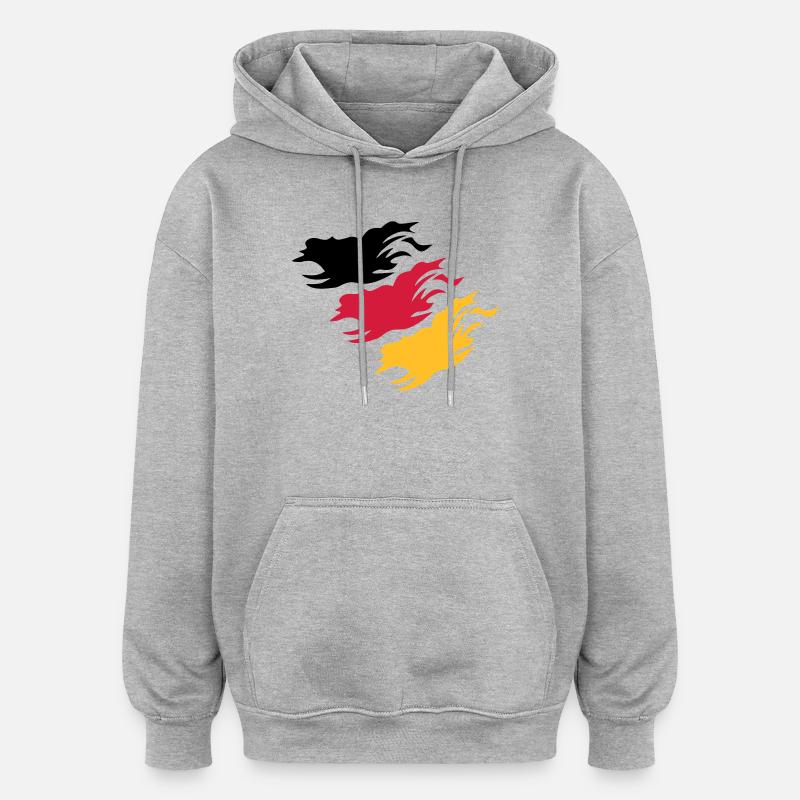 Conception Allemagne - Sweat à capuche oversize unisexe - gris chiné