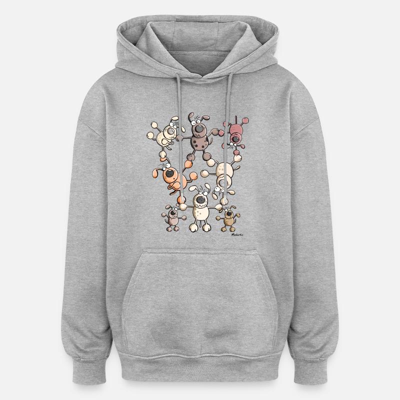 Cirque de chien - Sweat à capuche oversize unisexe - gris chiné