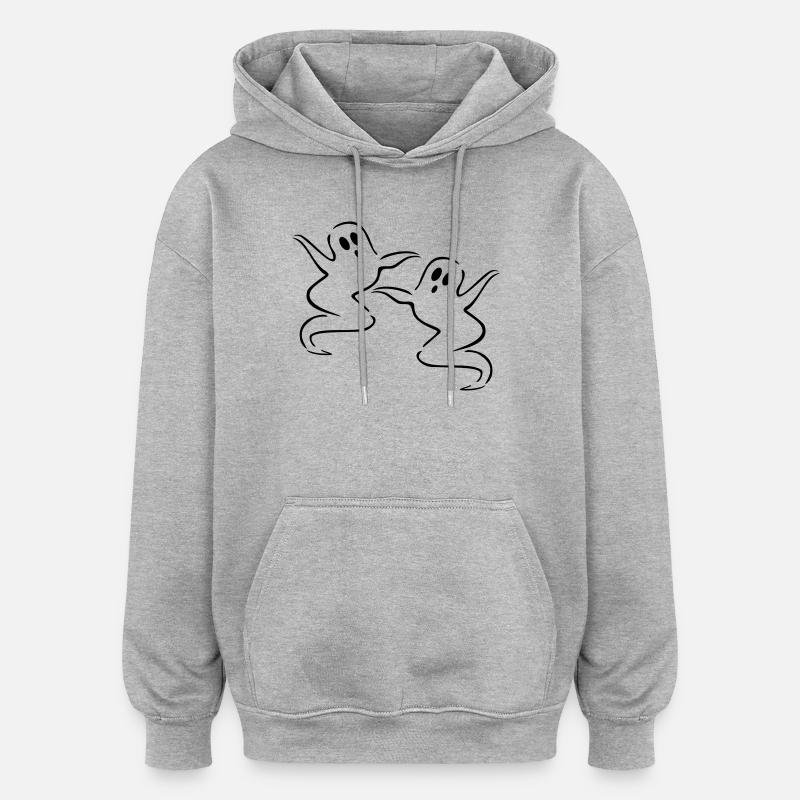 ghost - Oversized Unisex Hoodie - heather grey