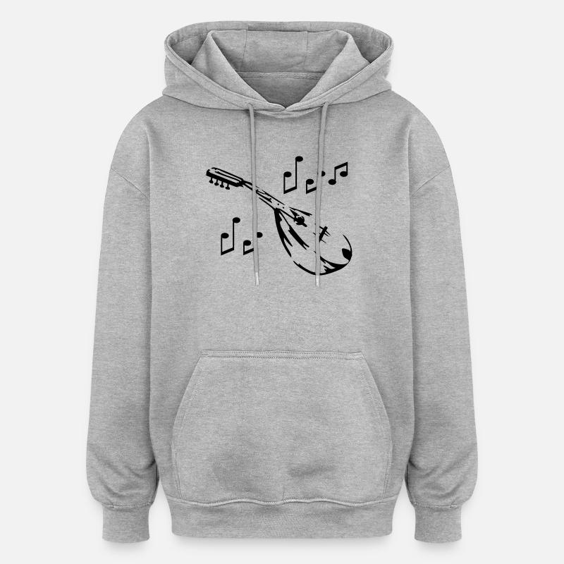 mandoline - Sweat à capuche oversize unisexe - gris chiné