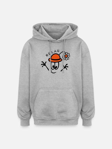 Karneval Helau, Fasching - Oversized Unisex Hoodie - Grau meliert