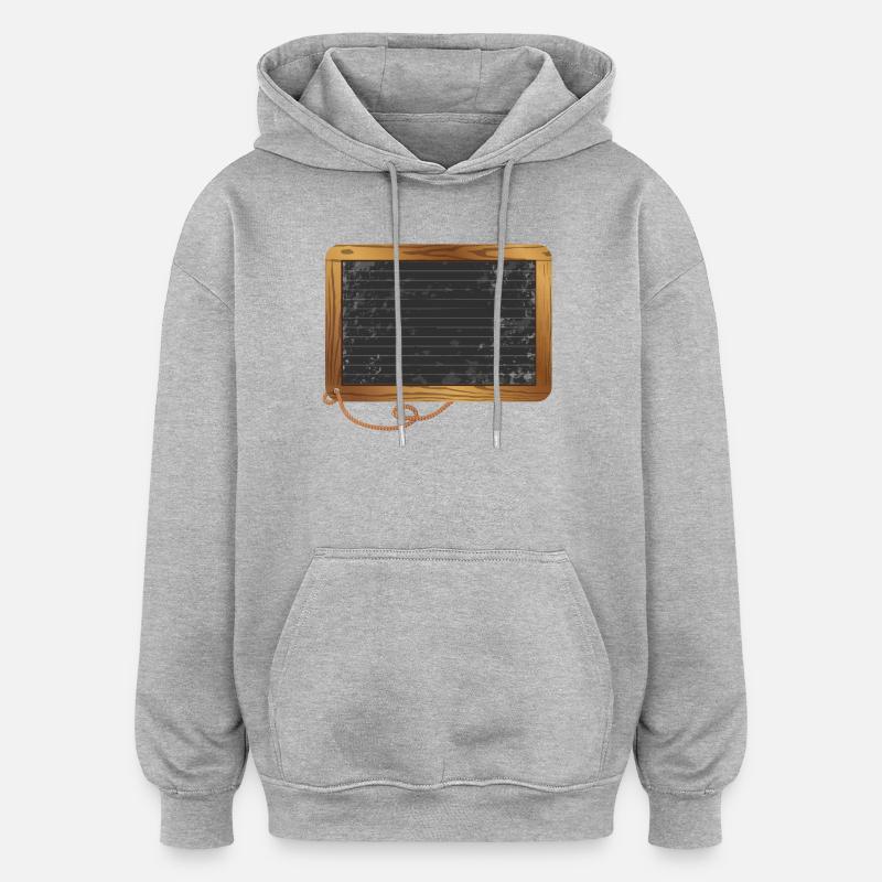 Ardoise noire vide à étiqueter - Sweat à capuche oversize unisexe - gris chiné