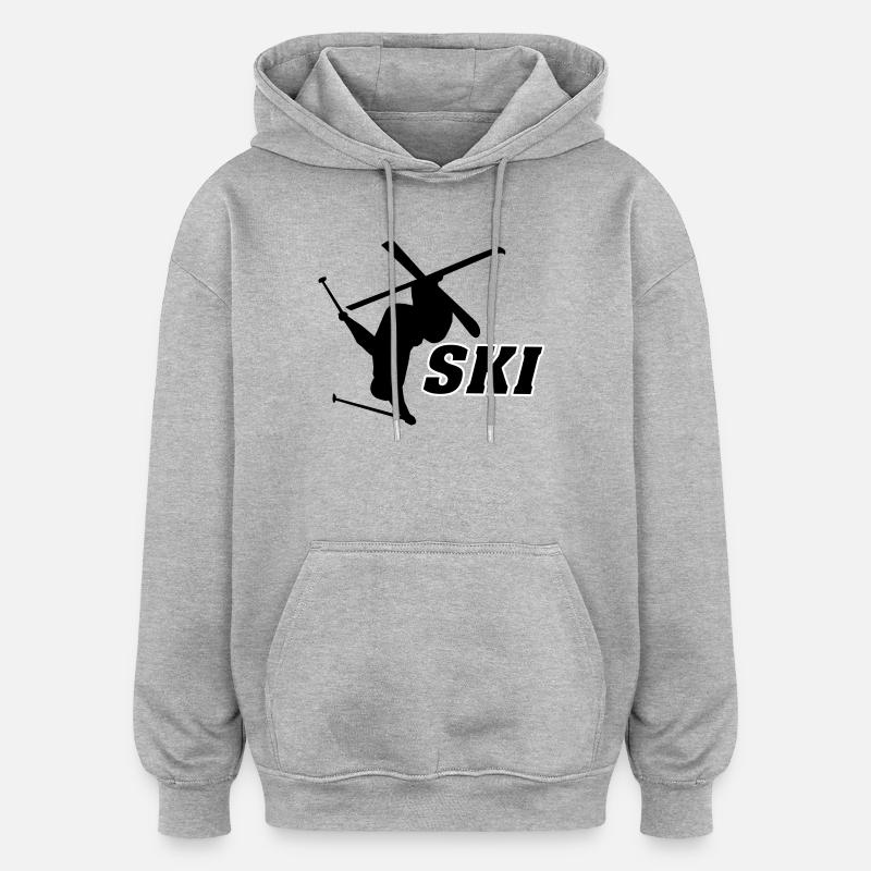 Ski - Sweat à capuche oversize unisexe - gris chiné