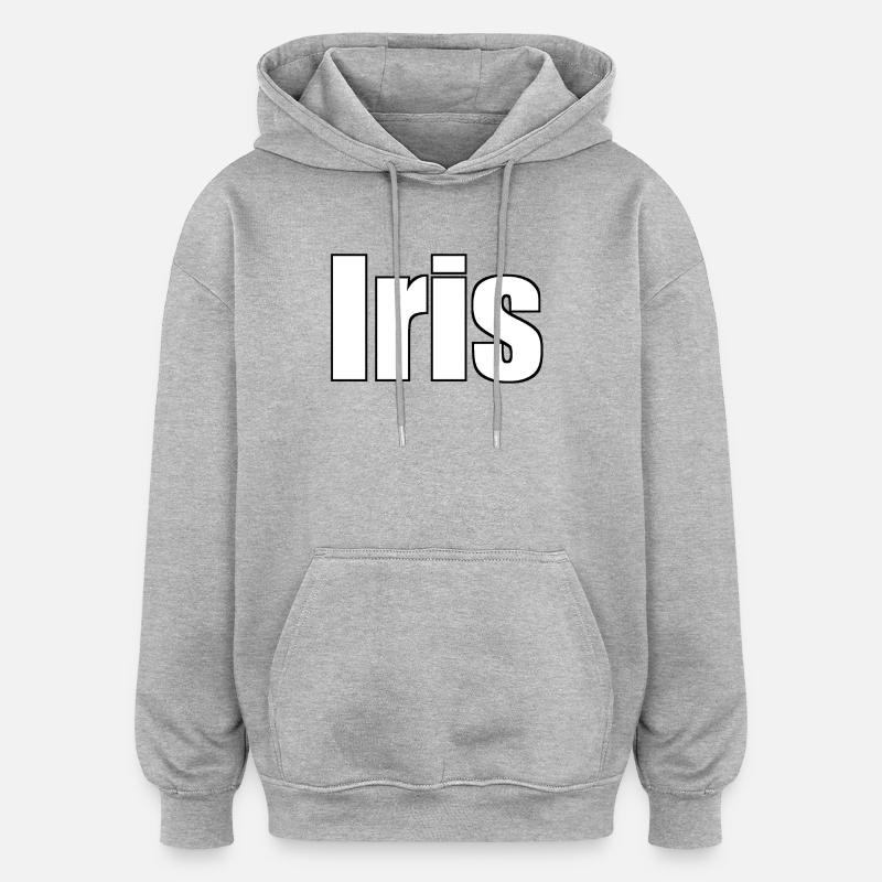 Iris - Sweat à capuche oversize unisexe - gris chiné