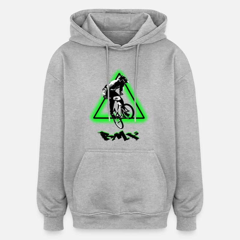 Vélo BMX - Sweat à capuche oversize unisexe - gris chiné