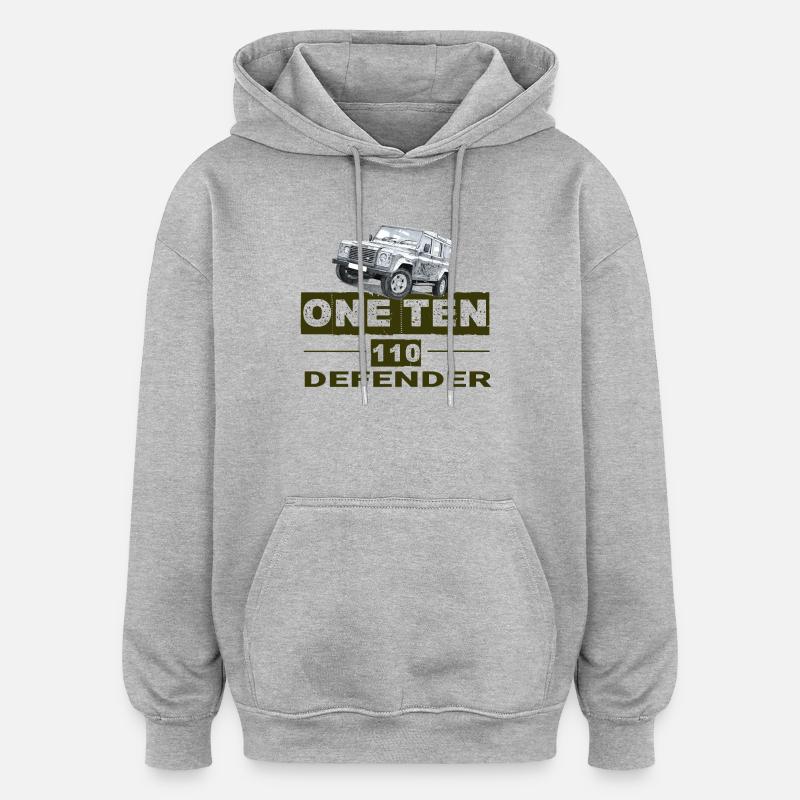 One Ten Defender 110 - Sweat à capuche oversize unisexe - gris chiné