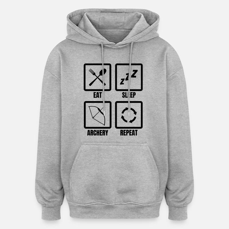 Bogenschütze Routine - Oversized Unisex Hoodie - Grau meliert