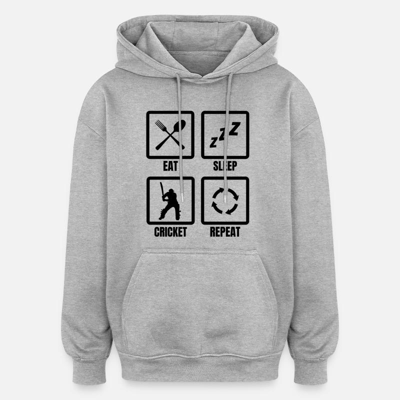 Cricket Routine - Sweat à capuche oversize unisexe - gris chiné