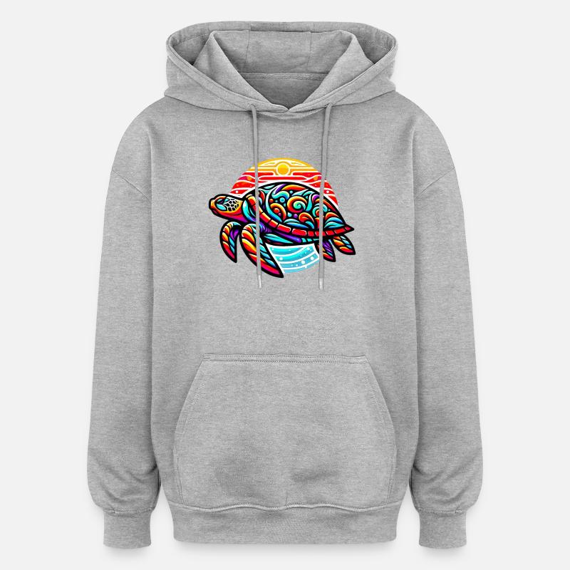 Turtle - Oversized Unisex Hoodie - heather grey