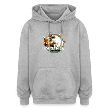 Süße Katze Ja, Partei AfD Nein - Oversized Unisex Hoodie - Grau meliert - Vorne - Noah (186cm)