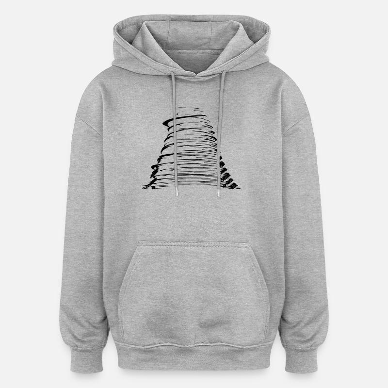 ouragan orageux - Sweat à capuche oversize unisexe - gris chiné