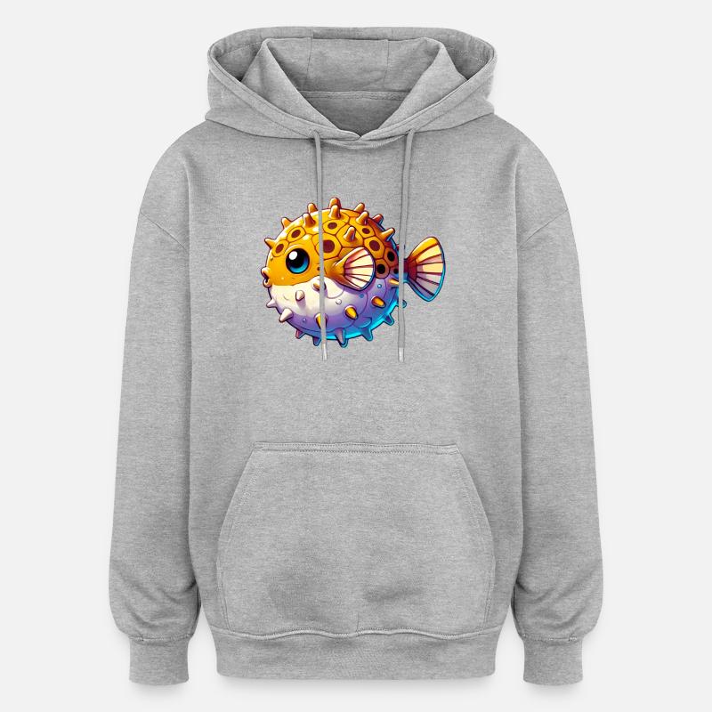 Blowfish - Sweat à capuche oversize unisexe - gris chiné