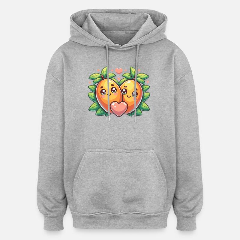 Süßes Mango Design - Paar Geschenk - Oversized Unisex Hoodie - Grau meliert