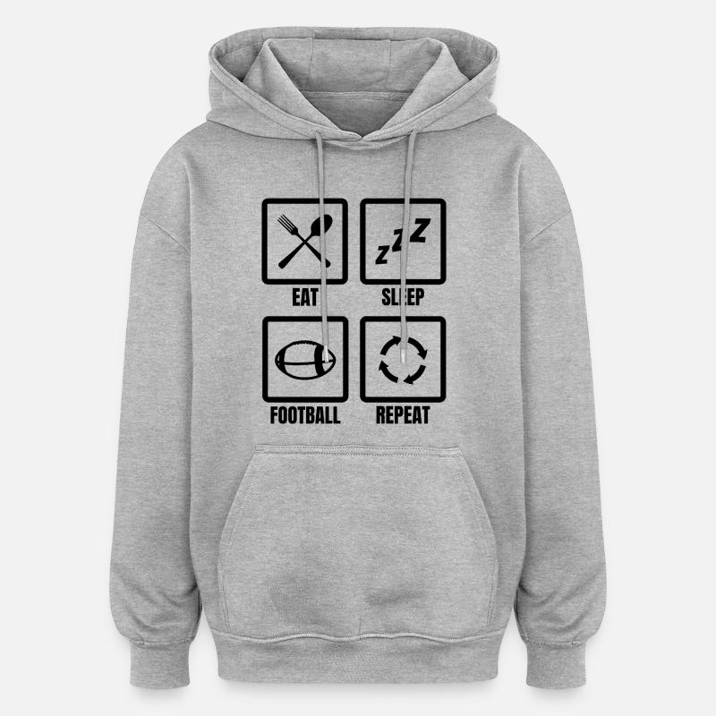 Routine de football américain - Sweat à capuche oversize unisexe - gris chiné
