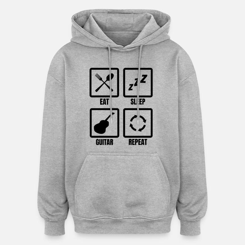 Routine du guitariste - Sweat à capuche oversize unisexe - gris chiné