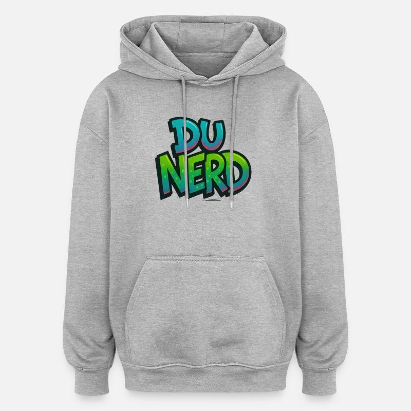 Design nerd avec dégradé - Sweat à capuche oversize unisexe - gris chiné