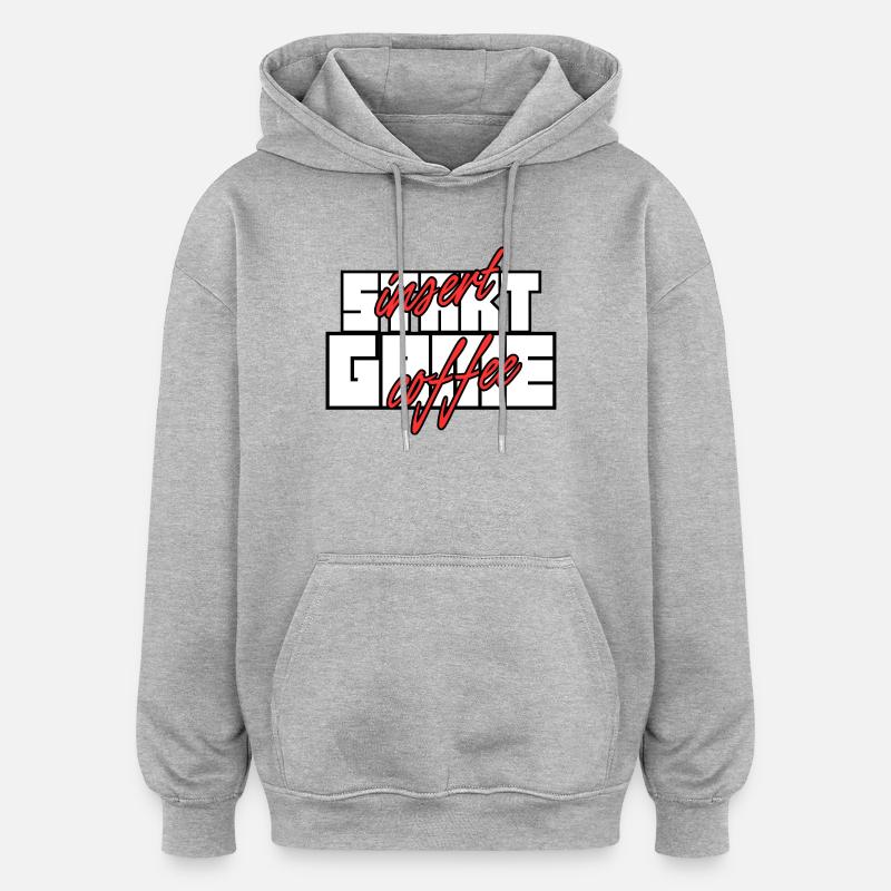 Insert Coffee Start Game – Gamer Café - Sweat à capuche oversize unisexe - gris chiné