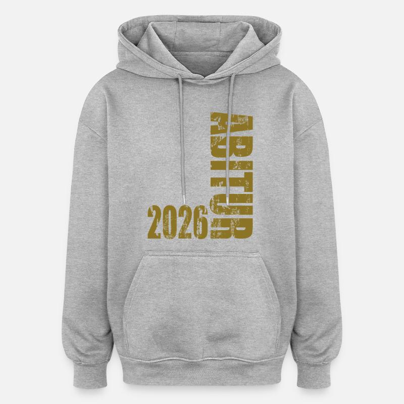 Abitur 2026 - Sweat à capuche oversize unisexe - gris chiné