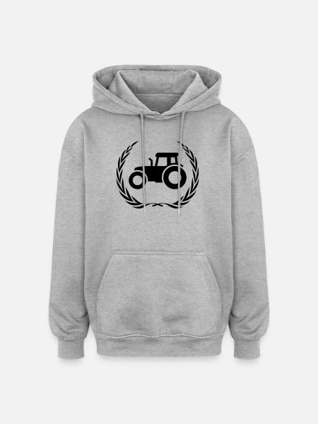 Traktor Symbol Farmer - Oversized Unisex Hoodie - Grau meliert