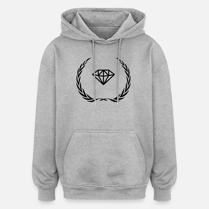 Couronne de symbole de diamant - Sweat à capuche oversize unisexe - gris chiné