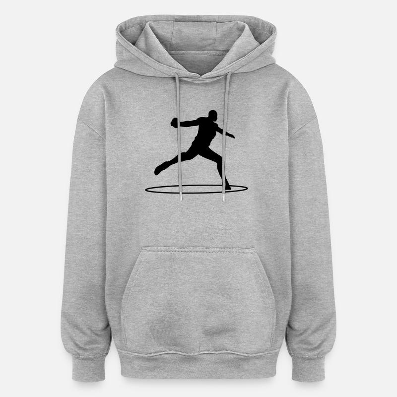 Lanceur de disque - Sweat à capuche oversize unisexe - gris chiné