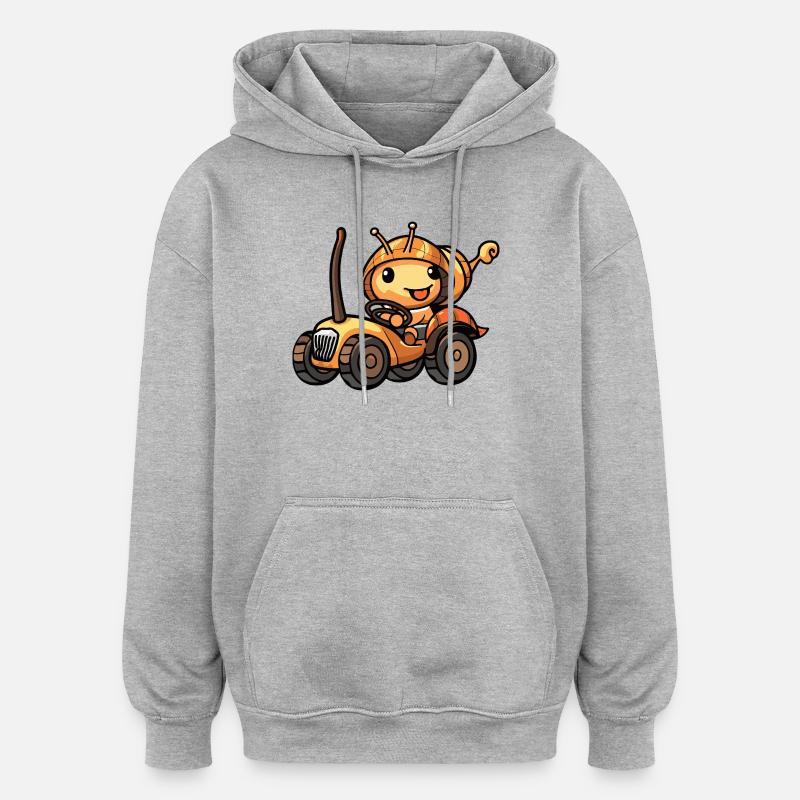 Schnecke Traktor Farmer - Oversized Unisex Hoodie - Grau meliert