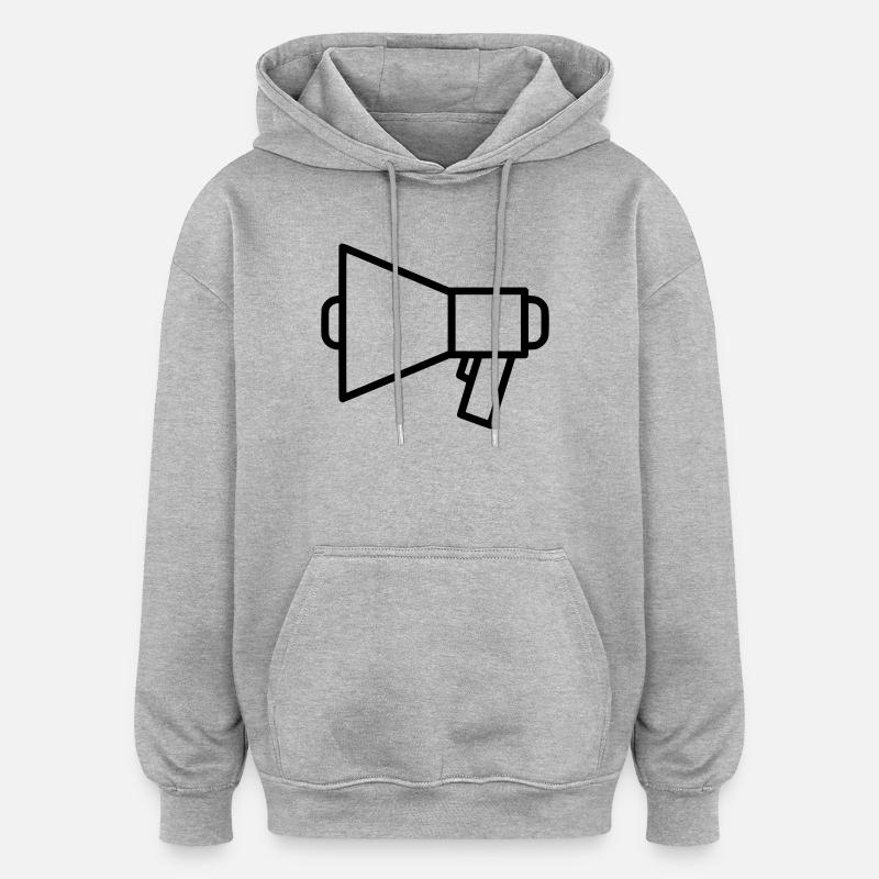 Protestation du porte-voix - Sweat à capuche oversize unisexe - gris chiné