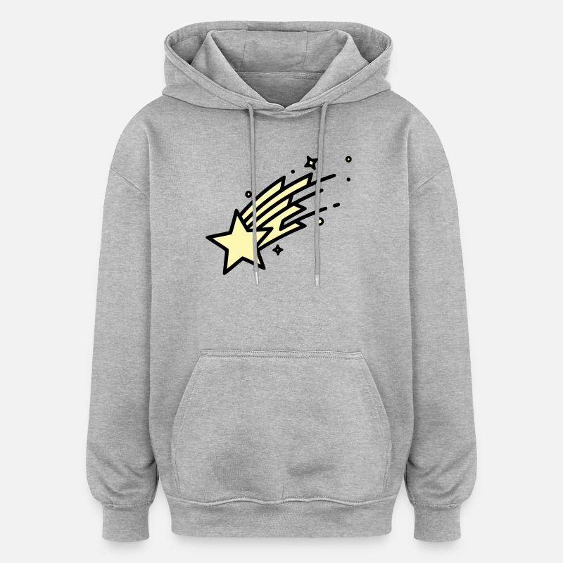  Sternschnuppe Komet Comic - Oversized Unisex Hoodie - Grau meliert