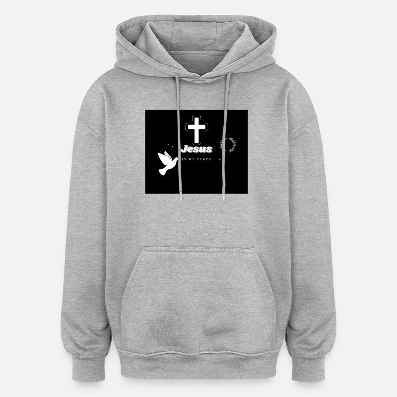 Jésus est ma paix - Sweat à capuche oversize unisexe - gris chiné