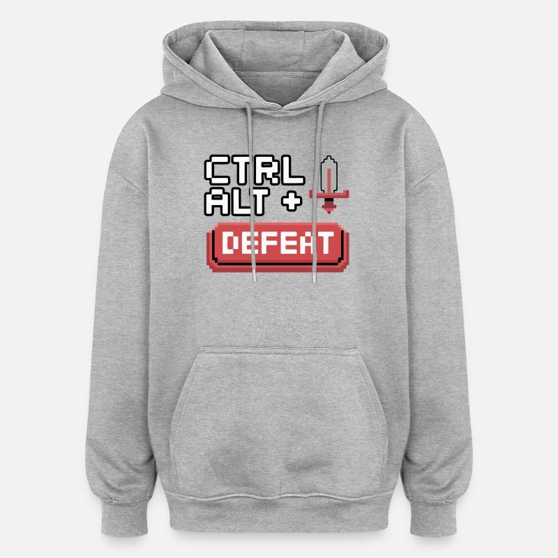 Strg Alt Entfernen Pixel Design - Oversized Unisex Hoodie - Grau meliert