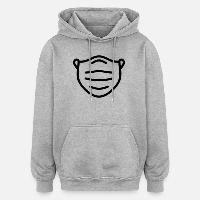 Maske - Oversized Unisex Hoodie - Grau meliert