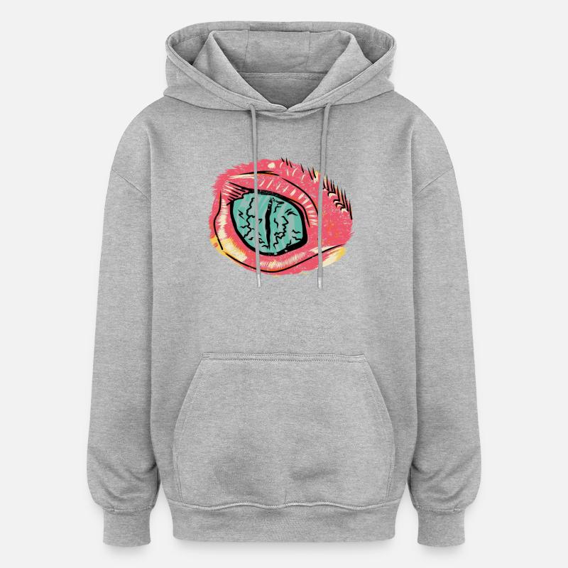 Bindehautentzündung im Pop-Art-Stil - Oversized Unisex Hoodie - Grau meliert