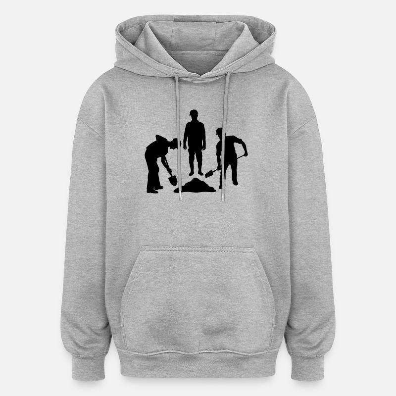 Bodenteam – Sandarbeiter - Oversized Unisex Hoodie - Grau meliert