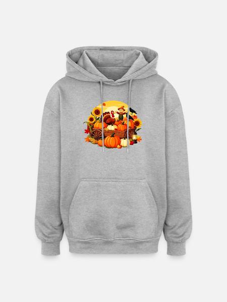 Autumn Harvest Parade - Oversized Unisex Hoodie - heather grey