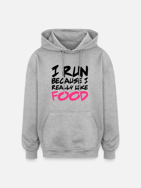 Run - Oversized Unisex Hoodie - heather grey