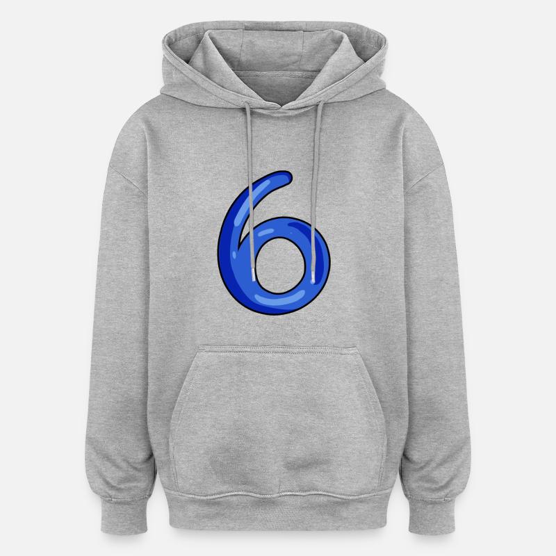 6 - Sweat à capuche oversize unisexe - gris chiné