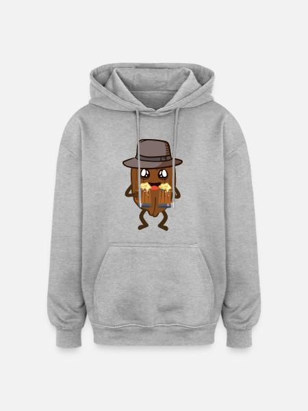 walnut - Oversized Unisex Hoodie - heather grey