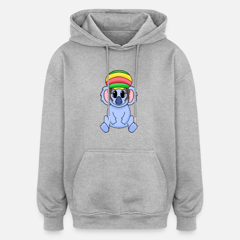 Rasta Koala - Sweat à capuche oversize unisexe - gris chiné