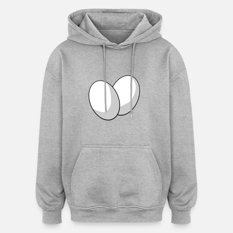 Oeuf - Sweat à capuche oversize unisexe - gris chiné