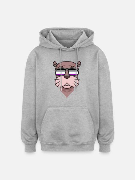 Asexuell Lgbt Seelöwe Asexualität - Oversized Unisex Hoodie - Grau meliert